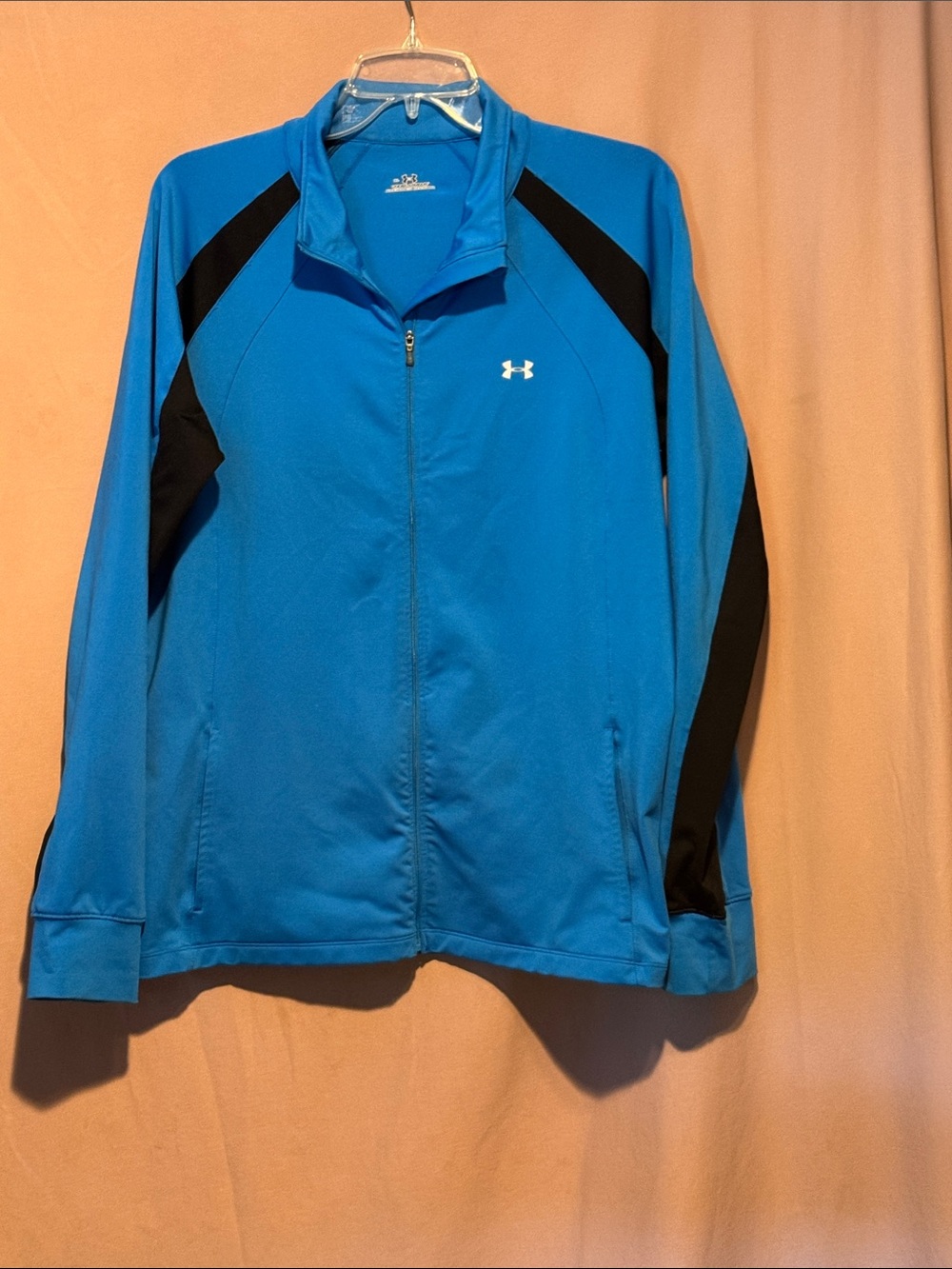 Under Armour Women's Blue Full-Zip Track Jacket with Black Panels